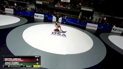 83 lbs Cons. Round 2 - Jonas Suarez, Team Selma Wrestling Club vs Matteo Arriaga, Red Star Wrestling Academy