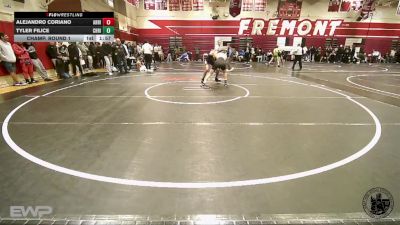 150 lbs Champ. Round 1 - Alejandro Coriano, Archbishop Riordan vs Tyler Filice, Christopher