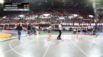 G - 100 lbs Champ. Round 2 - Katelyn Sphuler, Glacier (Kalispell) Girls vs Isabella Cowan, Havre Girls