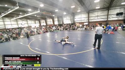 115 lbs 1st Place Match - Nolan Carlson, Champions Wrestling Club vs Takoda Boger, Sanderson Wrestling Academy