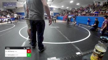 49 lbs Rr Rnd 6 - Knox Williams, Perry Wrestling Academy vs Christian Schwahn, Harrah Little League Wrestling