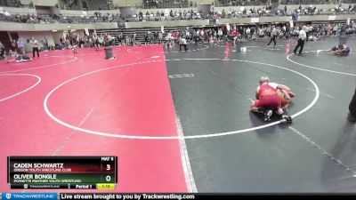 128 lbs Cons. Round 5 - Oliver Bongle, Poynette Panther Youth Wrestling vs Caden Schwartz, Oregon Youth Wrestling Club