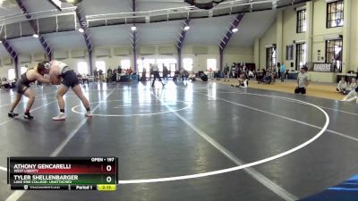197 lbs Cons. Semi - Athony Gencarelli, West Liberty vs Tyler Shellenbarger, Lake Erie College- Unattached