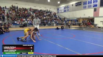 126 lbs Champ. Round 2 - David Davalos, Santa Fe Highschool vs Logan Pistilli, Huntington Beach