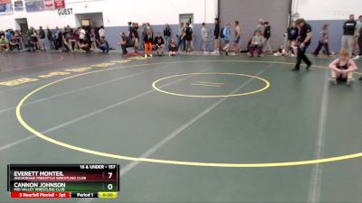 157 lbs Cons. Round 2 - Everett Monteil, Anchorage Freestyle Wrestling Club vs Cannon Johnson, Mid Valley Wrestling Club