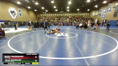 165 lbs Quarterfinal - Cross Rodriguez, Calvary Chapel vs Brody Preisendorf, Redwood