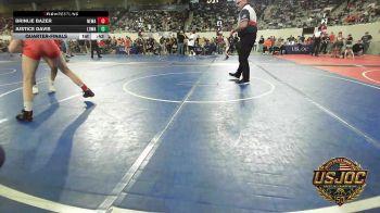 100 lbs Quarterfinal - Brinlie Bazer, Nebraska Wrestling Academy vs Justice Davis, Lady Outlaw Wrestling Academy