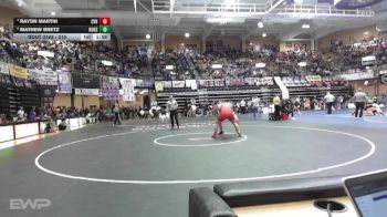215 lbs Quarterfinal - Mathew Bretz, Hoxie HS vs Raydn Martin, Caney Valley HS