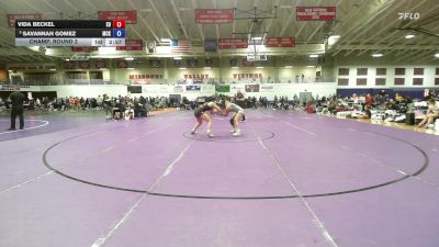 160 lbs Champ. Round 2 - Savannah Gomez, McKendree University vs Vida Beckel, Emmanuel University