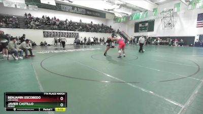 215 lbs 7th Place Match - Javier Castillo, Perris vs Benjamin Escobedo, Los Altos