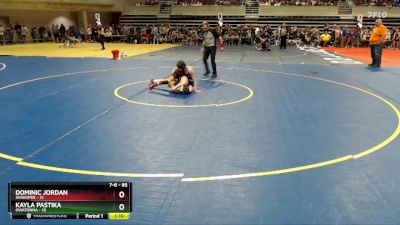 85 lbs Champ. Round 1 - Dominic Jordan, Shakopee vs Kayla Pastika, Owatonna