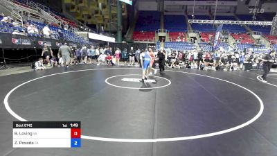 144 lbs Cons 64 #1 - Brennan Loving, VA vs Zachary Posada, CA