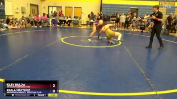 170 lbs 1st Place Match - Kiley Dillow, Chanute Wrestling Club vs Karla Martinez, Wichita Blue Knights Wrestling Club