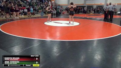 120 lbs Semifinal - Bree Swenson, Vinton-Shellsburg vs Karsyn Roling, Prairie, Cedar Rapids