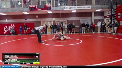 160 lbs Champ. Round 1 - Madix Jones, Bonneville High School vs Cole Nelson, Madison High School
