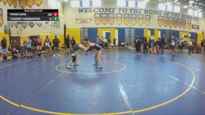 130 lbs Cons. Semi - Cassidy Harrington, Viera Hammers vs Piper Soto, St Johns Country Day