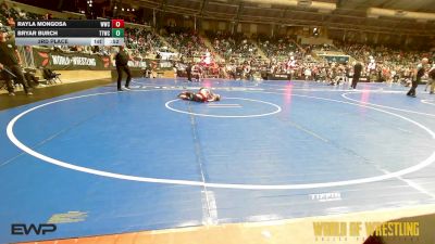 82 lbs 3rd Place - Rayla Mongosa, Warrior Wrestling Club (WWC) vs Bryar Burch, Team Tulsa Wrestling Club