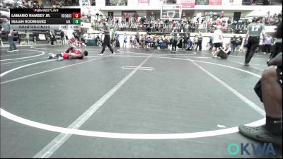 67 lbs Quarterfinal - Lamario Ramsey JR., Del City Little League Wrestling vs Isaiah Rodriguez, All American Wrestling