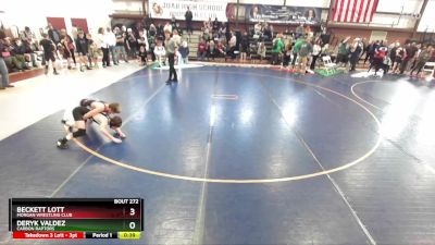 100 lbs Cons. Round 2 - Beckett Lott, Morgan Wrestling Club vs Deryk Valdez, Carbon Raptors