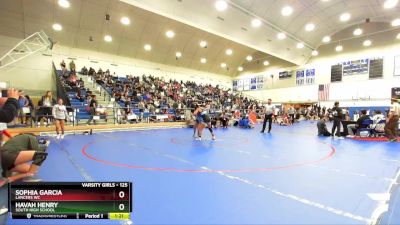 125 lbs Quarterfinal - Sophia Garcia, Lancers WC vs Havah Henry, South High School