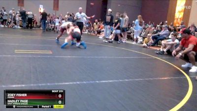 75 lbs Round 1 - Hadley Page, East Kansas Eagles vs Zoey Fisher, Fisher