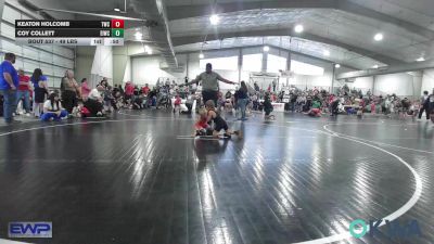 49 lbs Consi Of 8 #1 - Keaton Holcomb, Tahlequah Wrestling Club vs Coy Collett, Eufaula Ironheads Wrestling Club