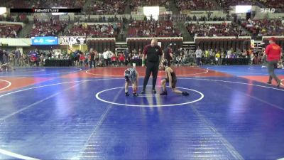 70 lbs Champ. Round 1 - Bentlee Schwartzmiller, Mine Yard Dogs Wrestling Club vs Ledger Kaufman, Glasgow Wrestling Club