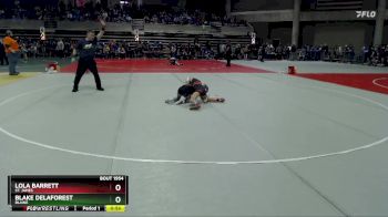 72 lbs 5th Place Match - Blake DeLaForest, Blaine vs Lola Barrett, St. James
