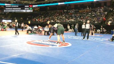 285 Class 1 lbs Semifinal - Ruger Johnson, South Harrison vs Gunnar Wenneker, North Callaway