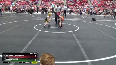 50 lbs Quarterfinal - Caroline Kriegbaum, Abilene Kids Wrestling Club vs Tanynn Yoder, Hillsboro