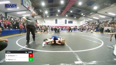 67 lbs Quarterfinal - Ellise Dickson, Owasso Takedown Club vs Parker Henry, Raw Wrestling Club