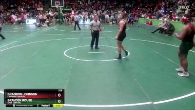 215 lbs Quarterfinal - Brayden Rouse, East Central vs Brandon Johnson, Lawrence North