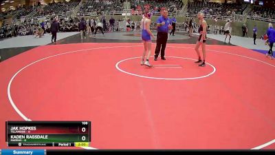 108 lbs Round 2 (4 Team) - Jak Hopkes, Tillamook vs Kaden Ragsdale, Madras