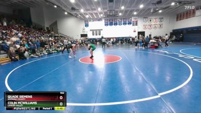 132 lbs Cons. Round 3 - Quade Siemens, Natrona County vs Colin McWilliams, Lander Valley