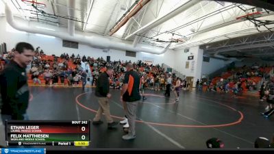 105 lbs Semifinal - Ethan Leger, Laurel Middle School vs Felix Matthiesen, Worland Middle School