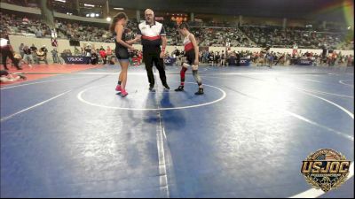 90 lbs Consi Of 4 - Jaidyn Wilson, Mustang Bronco Wrestling Club vs Maisyn Hulbutta, Mojo Grappling Academy