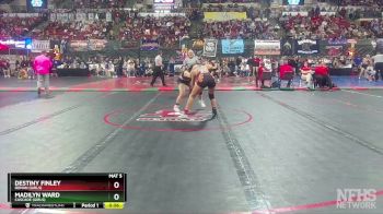 G - 132 lbs Cons. Round 2 - Madilyn Ward, Cascade (Girls) vs Destiny Finley, Ronan (Girls)