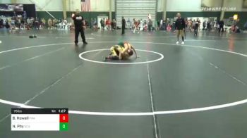 75 lbs Prelims - Blaise Howell, Fremont Wrestling Academy vs Nate Phy, SC Spider Claws