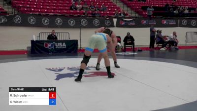 92 kg Cons 16 #2 - Reid Schroeder, West Point Wrestling Club vs Kael Wisler, Michigan Wrestling Club
