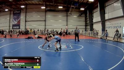 72 lbs Rd# 9- 2:15pm Saturday Final Pool - Ronin Barro, Mile High vs Blayden Thompson, NCWAY National Team