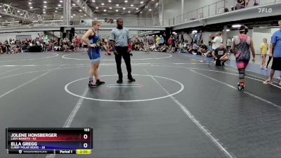 165 lbs Round 6 (8 Team) - Jolene Honsberger, Lady Bandits vs Ella Gregg, Curby Polar Bears