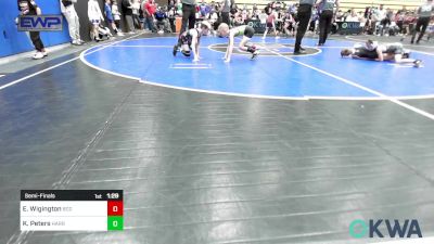 58 lbs Semifinal - Easton Wigington, Blaine County Grapplers vs Kamden Peters, Harrah Little League Wrestling