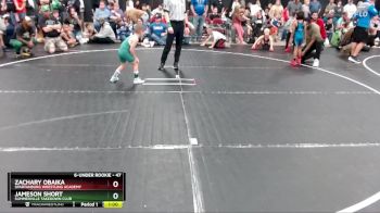 47 lbs Cons. Semi - Zachary Obaika, Spartanburg Wrestling Academy vs Jameson Short, Summerville Takedown Club