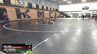 90 lbs 5th Place Match - Will Wise, Treasure Valley Catholic Schools vs Body Sanchez, Lone Star Middle School