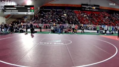 3A 98 lbs Semifinal - Jake Barzee, West Side vs Jaxon Hansen, Ririe