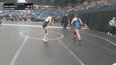 117 lbs Champ. Round 2 - Jailyn Ebert, Baker University vs Emily Gonzalez, Wayland Baptist University