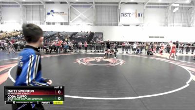 70 lbs Semifinal - Coda Cliffo, Grain House Grapplers Wrestling Club vs Matty Simonton, B2 Wrestling Academy