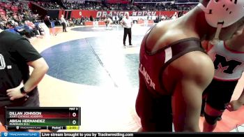 3A 285 lbs Semifinal - Dillan Johnson, Joliet (Catholic Academy) vs Abisai Hernandez, Mundelein (H.S.)