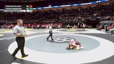 100 lbs 5th Place Match - Kenleigh Ballance, Pick. North vs Teegan Herrington, Badin