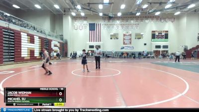 95 lbs Quarterfinal - Jacob Widman, Kuna Middle School vs Micahel Su, South Middle School